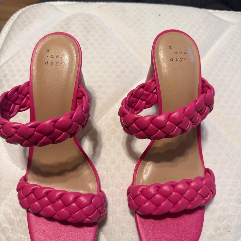 A New Day Women's Fuchsia Braided Sandals